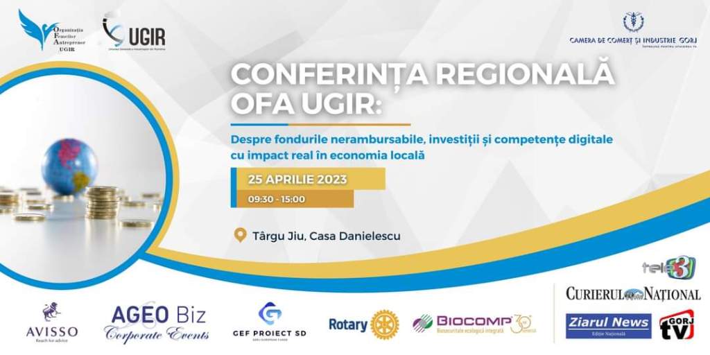 Marți, 25 aprilie 2023, Târgu-Jiul va fi capitala femeilor antreprenor