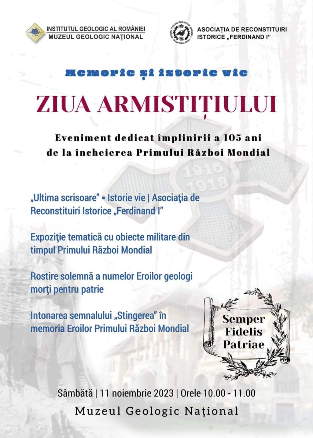 Eveniment | Ziua Armistițiului comemorată la Muzeul Geologic Național